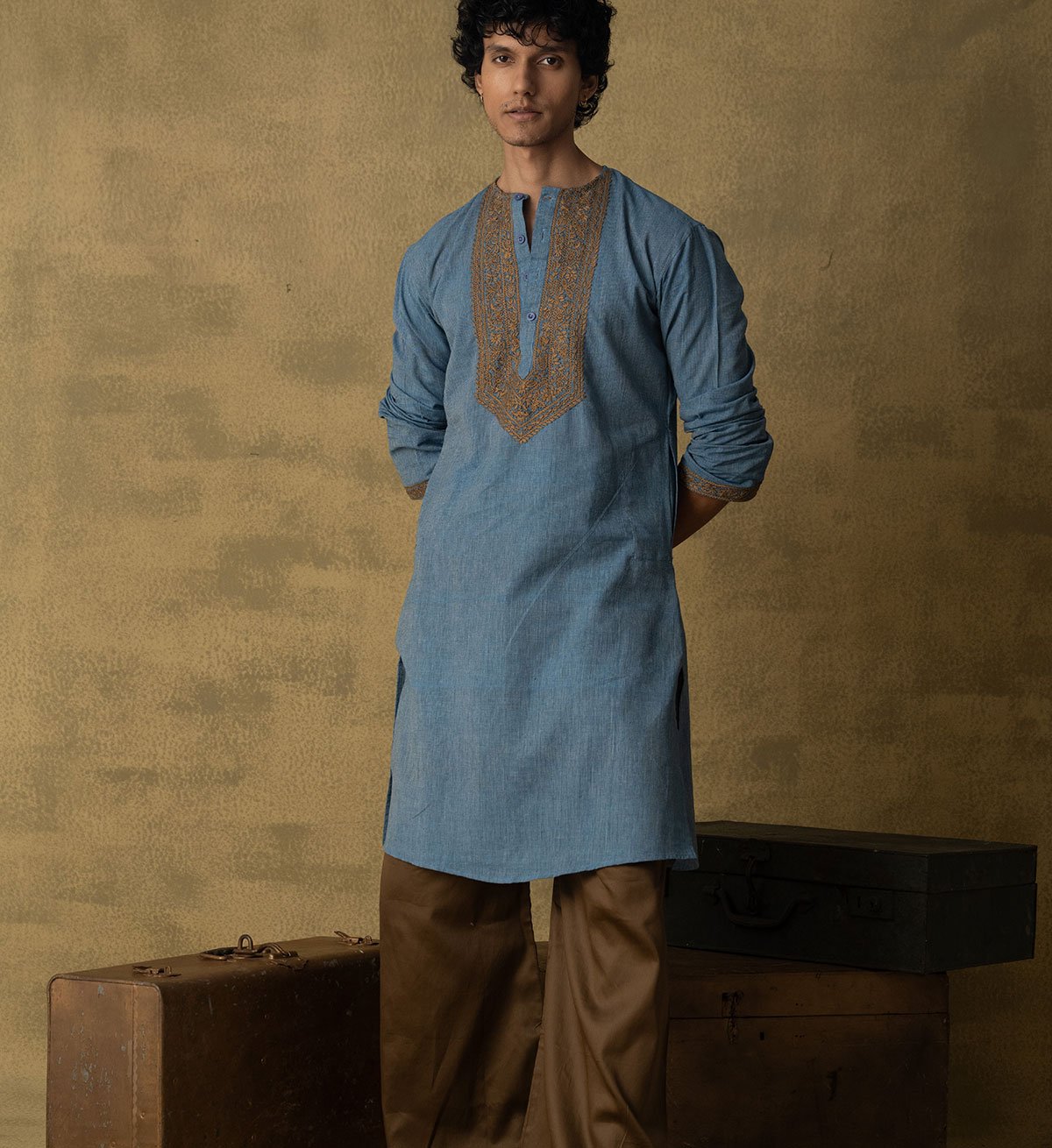 Mrittika Cotton Silk Trousers - Image 2
