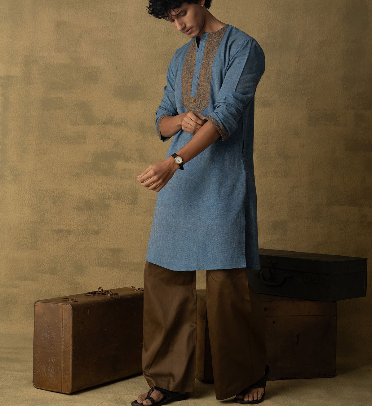 Mrittika Cotton Silk Trousers - Image 3