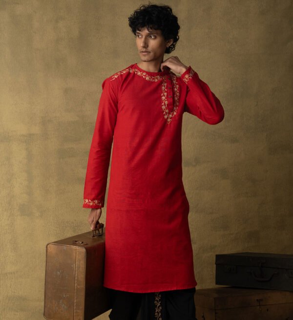 Gulshan Red Cotton Panjabi