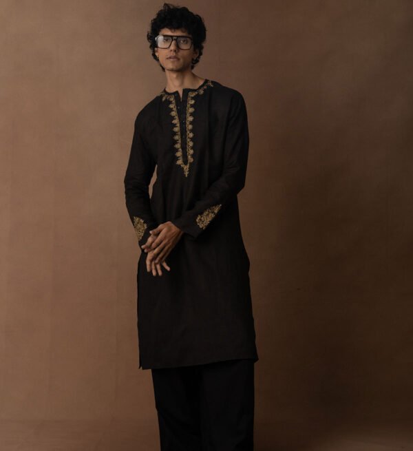 Mehr Black Zardozi Panjabi