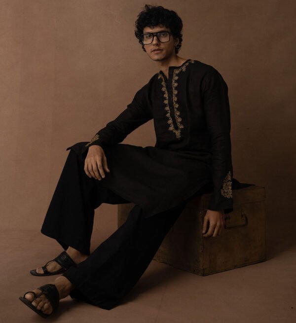 Siyah black Silk Cotton Trousers