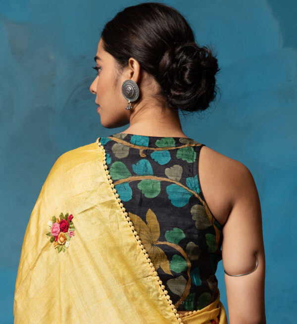 Tussar Blouse with Pen Kalamkari