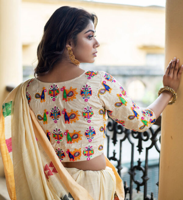 Tussar Kutchi Embroidered Blouse