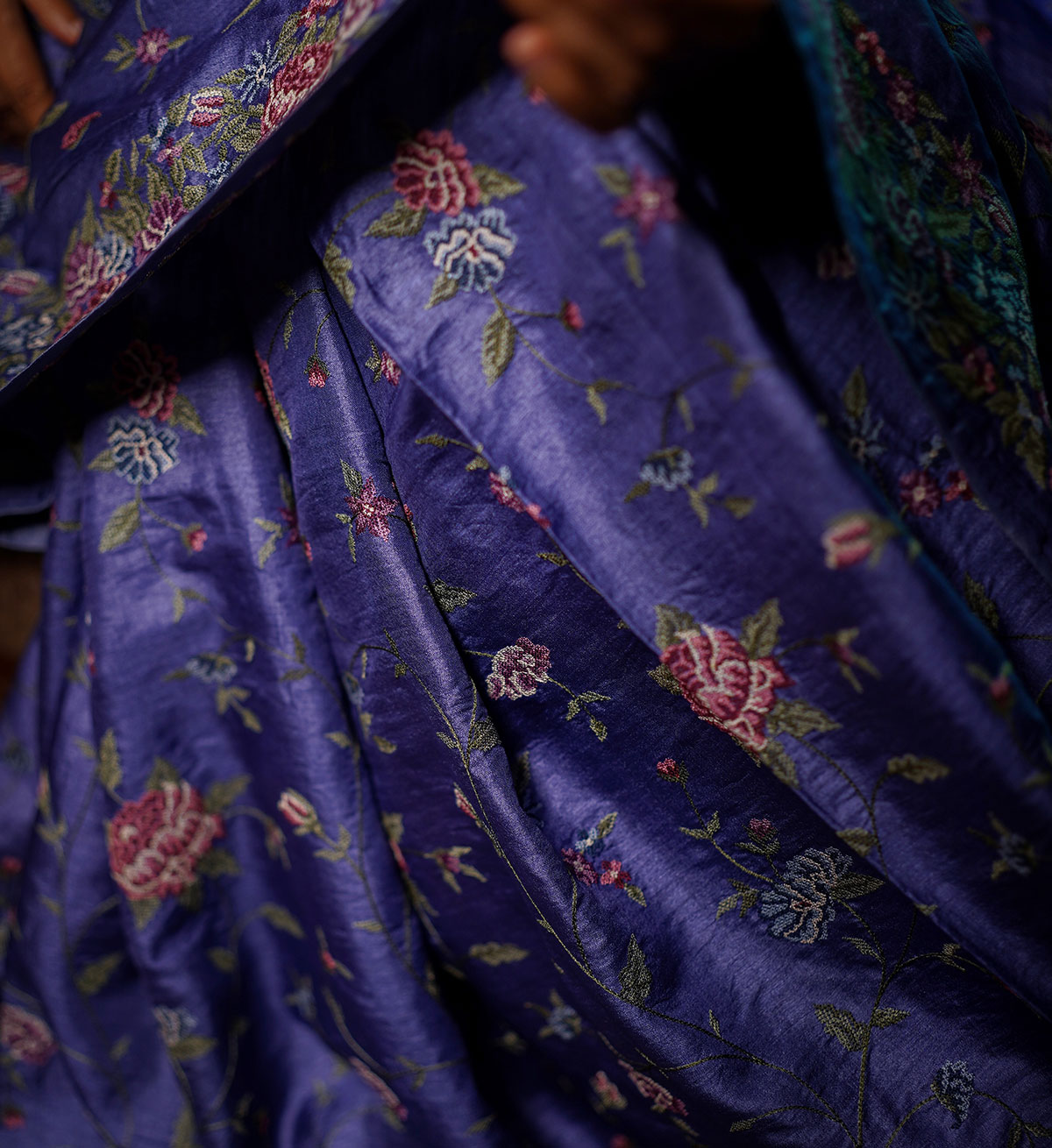 NIRA Tussar Embroidered Saree - Image 4